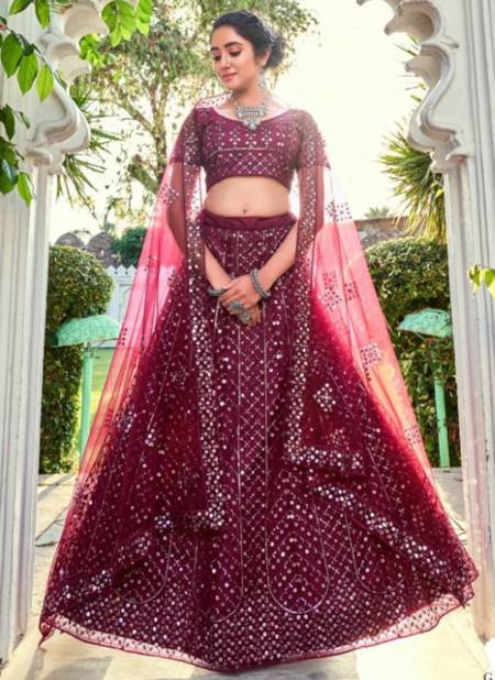 Maroon Colour Niva 3 Heavy Work Fancy Wedding Wear Latest Lehenga Choli Collection GS1284
